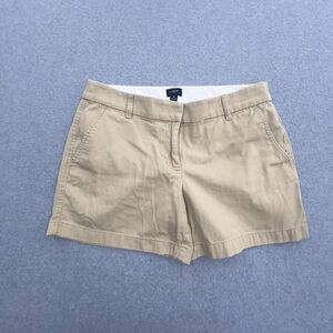 J Crew Shorts Womens 8 Beige Khaki Preppy Academia Flat Front Chino Garden